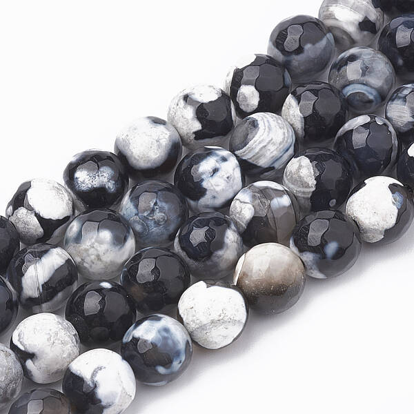 Natural Fire Crackle Agate Beads Strands