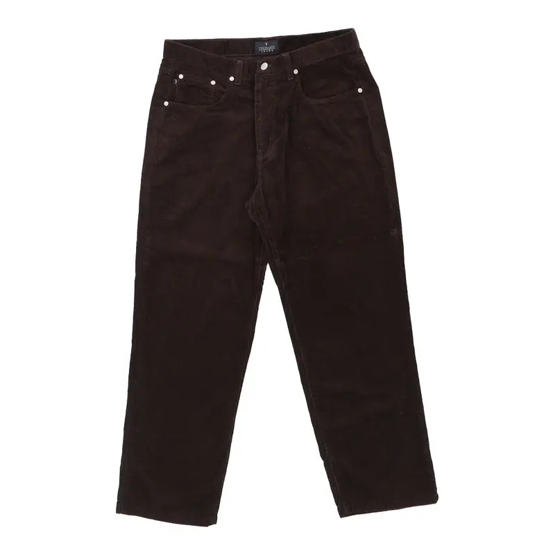 Trussardi Cord Trousers - 32W 28L Brown Cotton