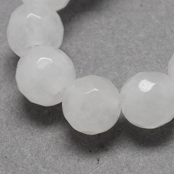 Natural White Jade Bead Strands