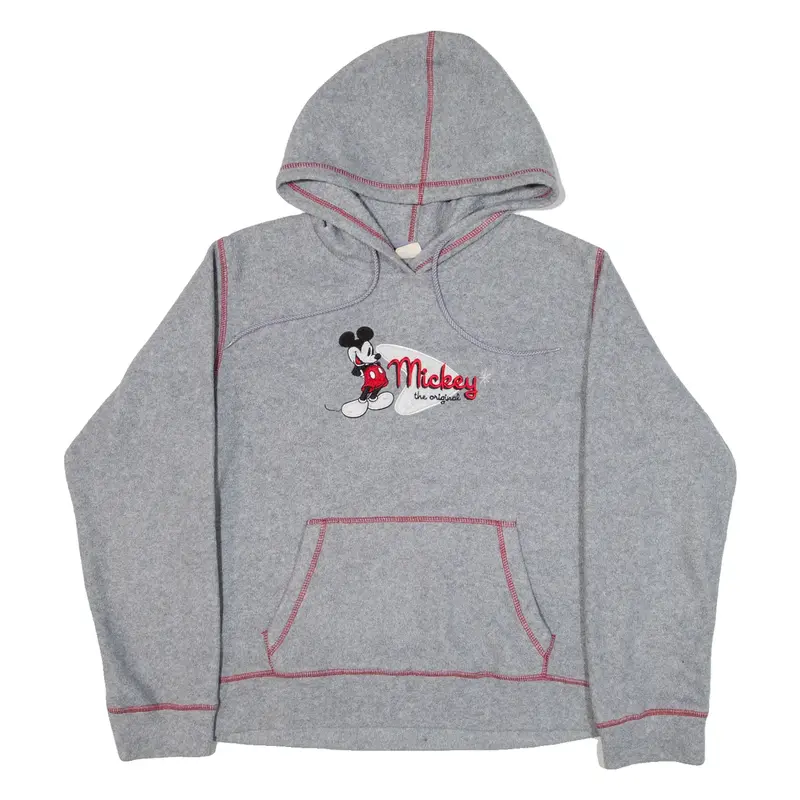 DISNEY Mickey Mouse Fleece Boys Grey Hoodie L
