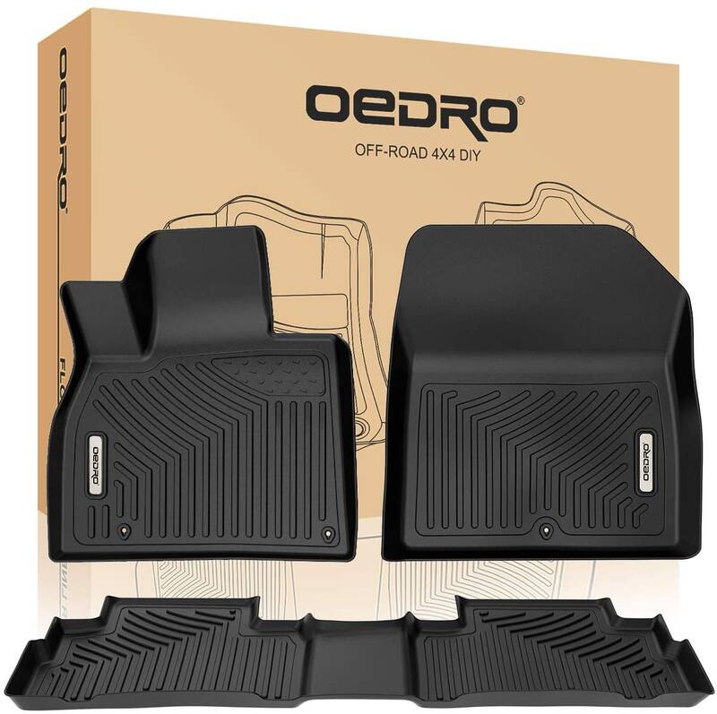 OEDRO Floor Mats for 2020-2025 Kia Telluride, Unique Black TPE All-Weather Guard Full Set Liners