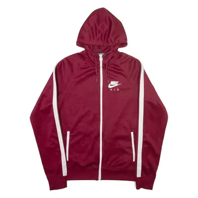 NIKE Air Mens Maroon Hoodie Full Zip S