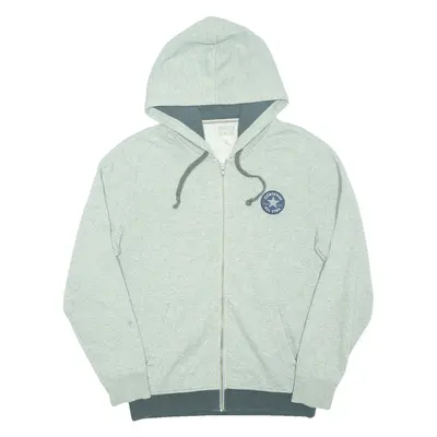 CONVERSE Womens Grey Hoodie Full Zip S