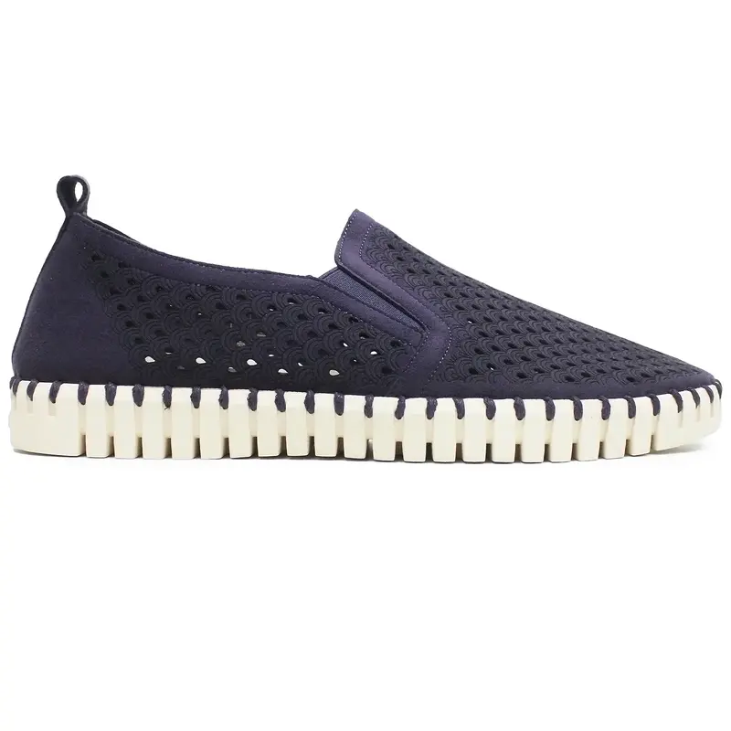 Ilse Jacobsen Tulip 140 Textile Men's Loafers Shoes - Navy - Size:US 13 Men