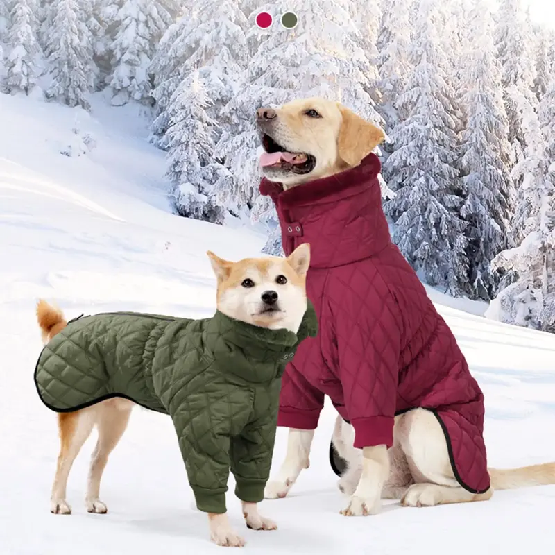 Winter Dog Quilted Coat, 1 Count Waterproof Windproof Dog Jacket, Warm Dog Clothes for Medium Large Dogs, Pet Supplies for Ou...