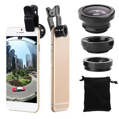 External Wide Angle Fish Eye Micro-lens Set for Cellphone, Durable Smartphone Accessories, Portable Smartphone Camera L...