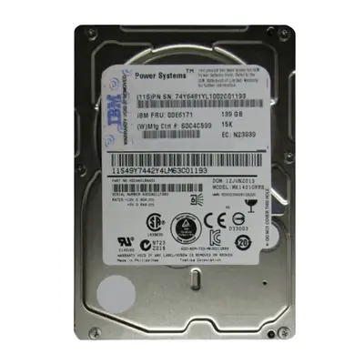 00E6171 IBM 139GB 15000RPM SAS 6Gb/s 32MB Cache 2.5-Inch Hard Drive