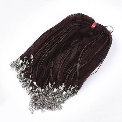 Waxed Cord and Organza Ribbon Necklace Making