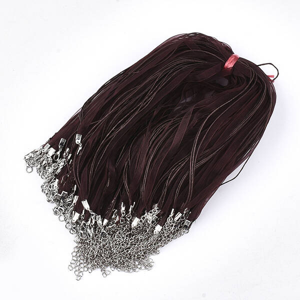 Waxed Cord and Organza Ribbon Necklace Making