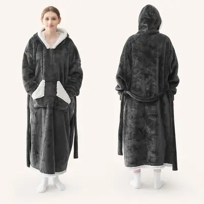 【Deals For You!】Touchat Wearable Blanket Hoodie as Gifts for Women and Men,Warm and Cozy Large Blanket Sweatshirt,Thick&L...