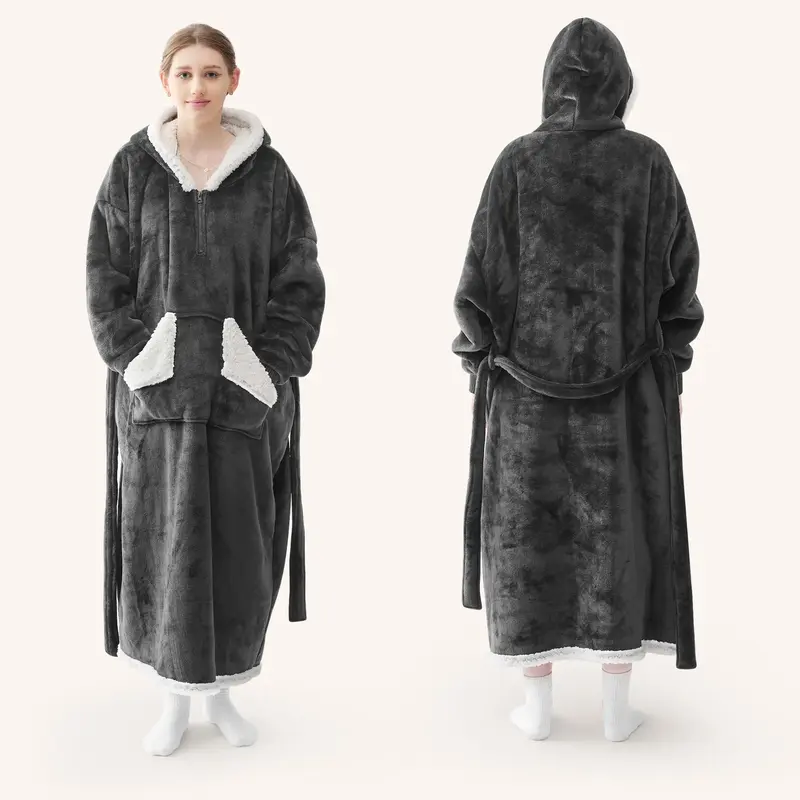 【Deals For You!】Touchat Wearable Blanket Hoodie as Gifts for Women and Men,Warm and Cozy Large Blanket Sweatshirt,Thick&L...