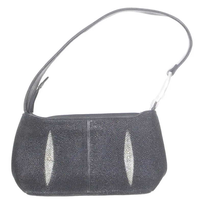 BEA WORLD Womens Shoulder Bag Black Leather