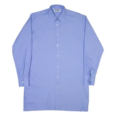 AMSA Mens Plain Shirt Blue Long Sleeve L