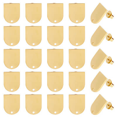 20 Pairs 304 Stainless Steel Stud Earring Findings
