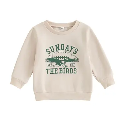 Toddler Boys Girls Sweatshirts Long Sleeve Round Neck Eagle Letter Print Tops Fall Baby Clothes