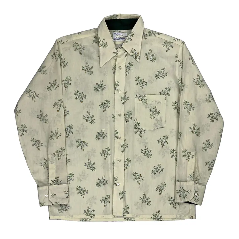 Arrow Patterned Shirt - XL Cream Cotton