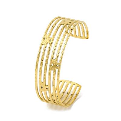 Ion Plating(IP) Butterfly 304 Stainless Steel Cuff Bangles for Women
