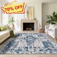 Tritard Boho Vintage Floral Print Area Rug, Non-Slip Machine Washable Flat Weave, Velvet Touch Fabric for Living Room, Kitche...