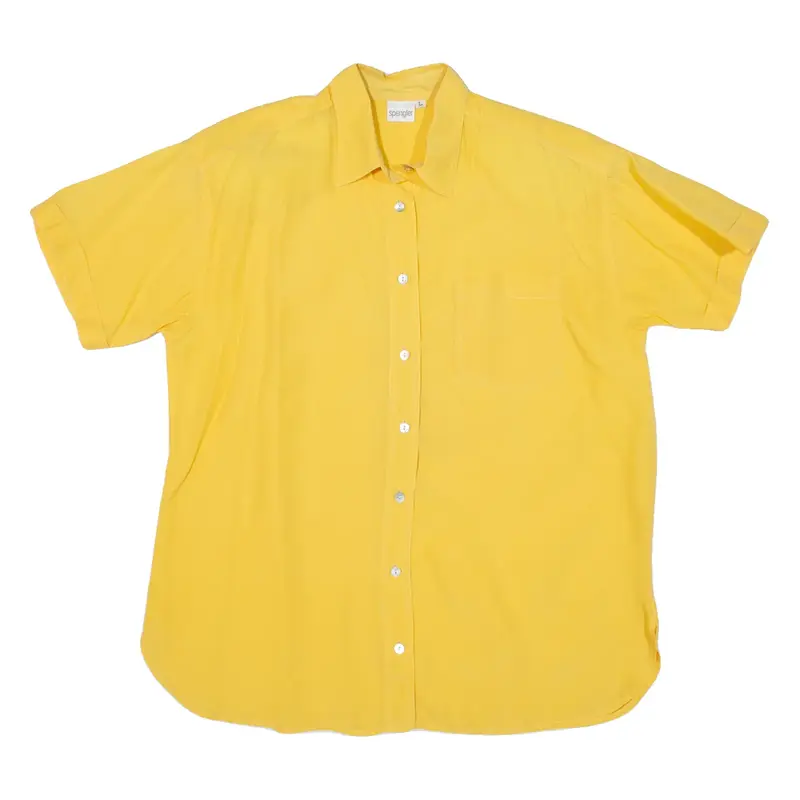 SPENGLER Womens Plain Shirt Yellow L