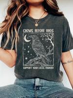 【Plus Size】 Cartoon Crow & Letter Print Round Neck Tee, Casual Short Sleeve Crew Neck T-shirt for Summer, Women's Tee Shi...