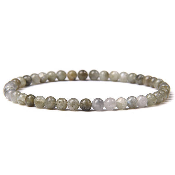4mm Round Natural Labradorite Beads Bracelet for Men