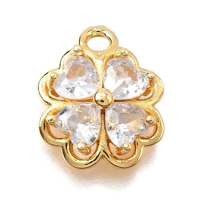 Brass Micro Pave Cubic Zirconia Pendants