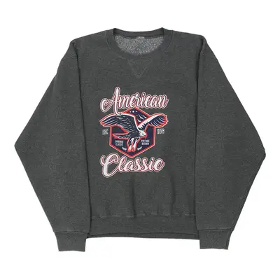 Unbranded Graphic Sweatshirt - Small Grey Cotton Blend