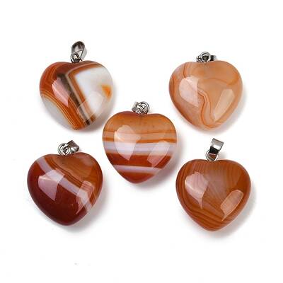 Dyed Natural Banded Agate Pendants