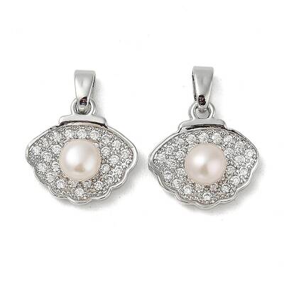 Brass Micro Pave Cubic Zirconia Pendants
