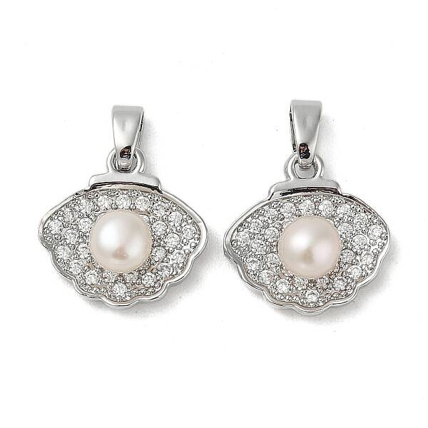 Brass Micro Pave Cubic Zirconia Pendants