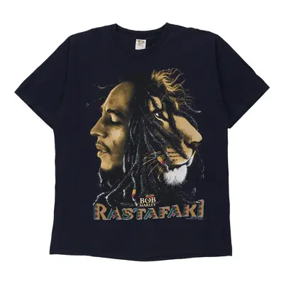 Cotton Park Band T-Shirt - XL Navy Cotton