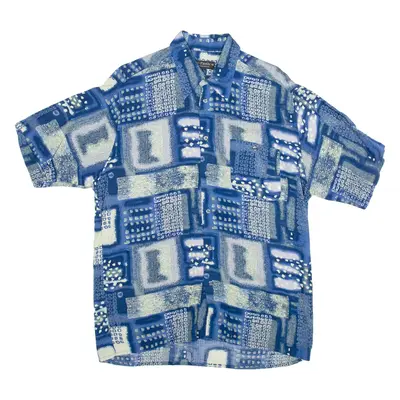 MC PANTHEON Mens Shirt Blue Geometric L