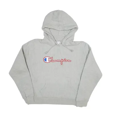 CHAMPION Reverse Weave Hoodie Grey Pullover Womens XL