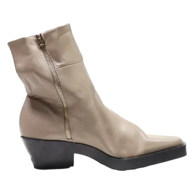 H&M High Boots Beige Leather Womens UK 5