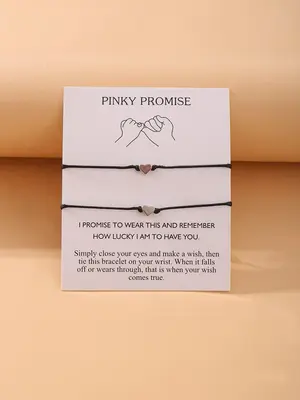 Black Friday Deal, 2024 New Stylish 2pcs/set Couple Heart Bead Bracelet for Friend, Valentines Gift for Girlfriend & Boyfrein...