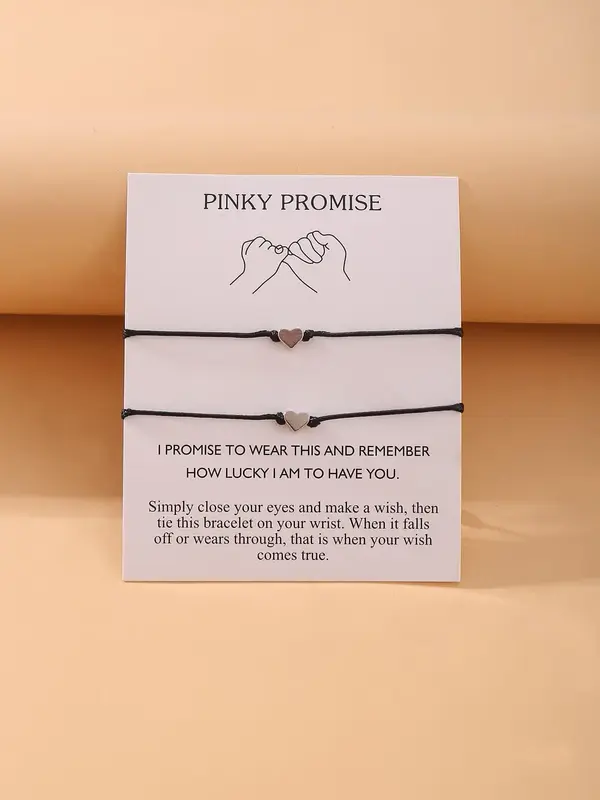 Black Friday Deal, 2024 New Stylish 2pcs/set Couple Heart Bead Bracelet for Friend, Valentines Gift for Girlfriend & Boyfrein...