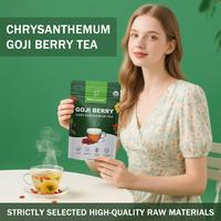 Organic Chrysanthemum Goji Berry Tea Bags - Liver & Kidney Support Herbal Blend with 8 Botanicals, 20 Tea Bags 160g (5.6oz), ...