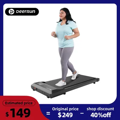 PitPat&DeerRun Q1Urban Walking Pad 2 in 1 Under Desk Treadmill 2.5HP Low Noise Walking Pad Running Jogging Machine for Home O...