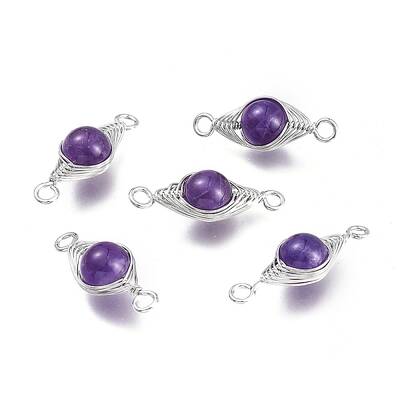 Natural Amethyst Links Connectors