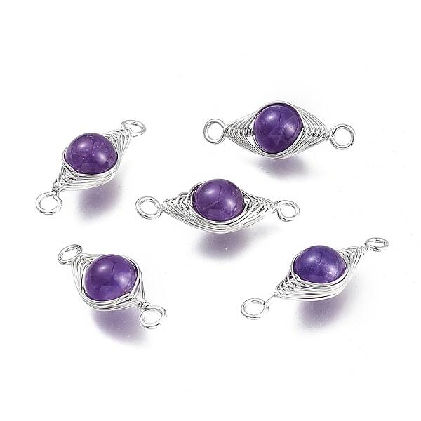 Natural Amethyst Links Connectors