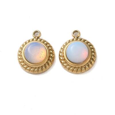 Opalite Half Round Charms