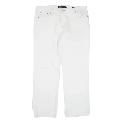 CALVIN KLEIN Jeans White Denim Relaxed Straight Womens W36 L29