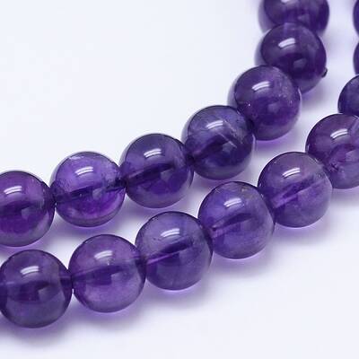 Natural Amethyst Round Bead Strands