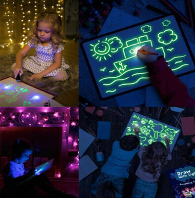Educational Toy Drawing Pad 3D Magic 8 Light Effects Puzzle Board Sketchpad