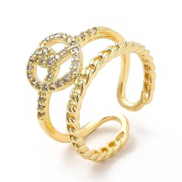 Clear Cubic Zirconia Heart Knot Open Cuff Ring