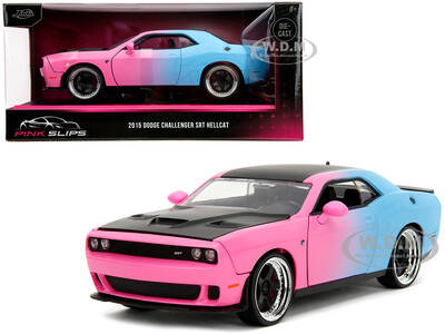 2015 Dodge Challenger SRT Hellcat Pink and Blue Gradient with Matt Black Hood and Top \