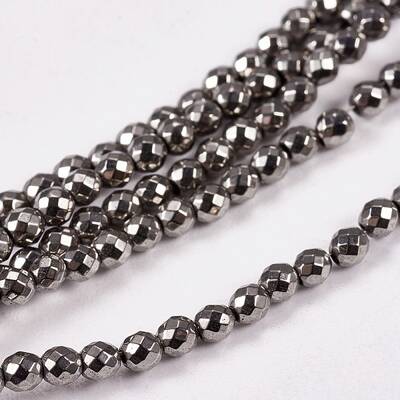 Electroplate Non-magnetic Synthetic Hematite Beads Strands