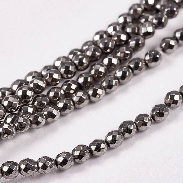 Electroplate Non-magnetic Synthetic Hematite Beads Strands