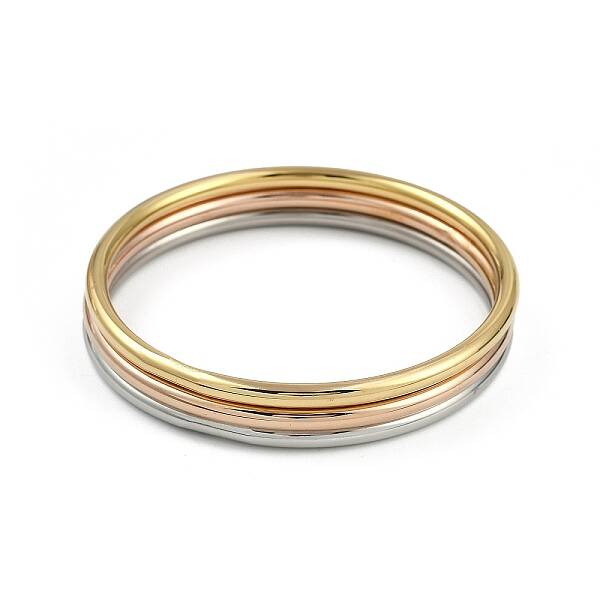 3Pcs Vacuum Plating 201 Stainless Steel Bangles Sets for Women