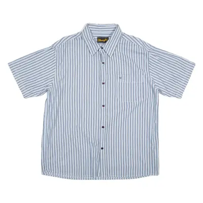 WRANGLER Mens Shirt Blue Striped XL